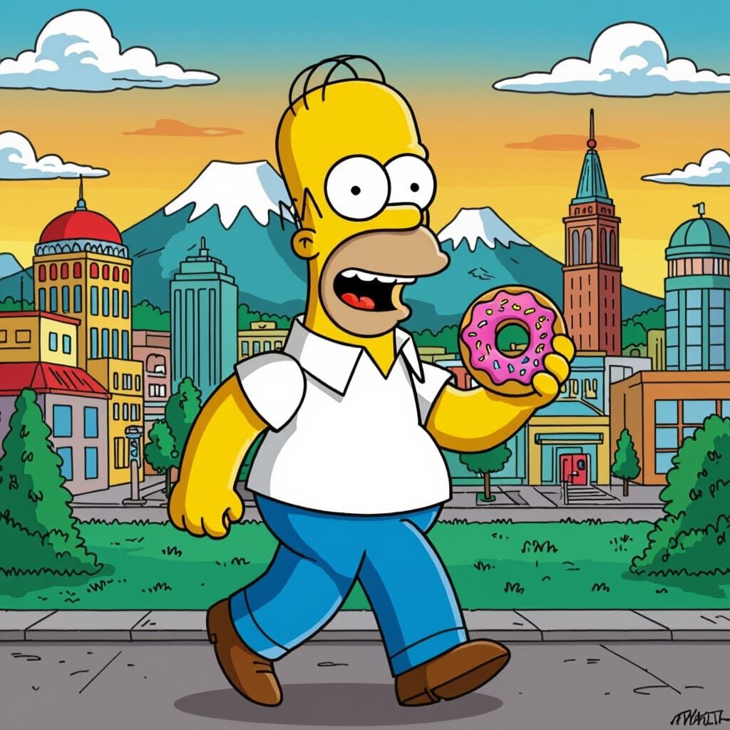 Homer Simpson in Springfield: Cartoon Style