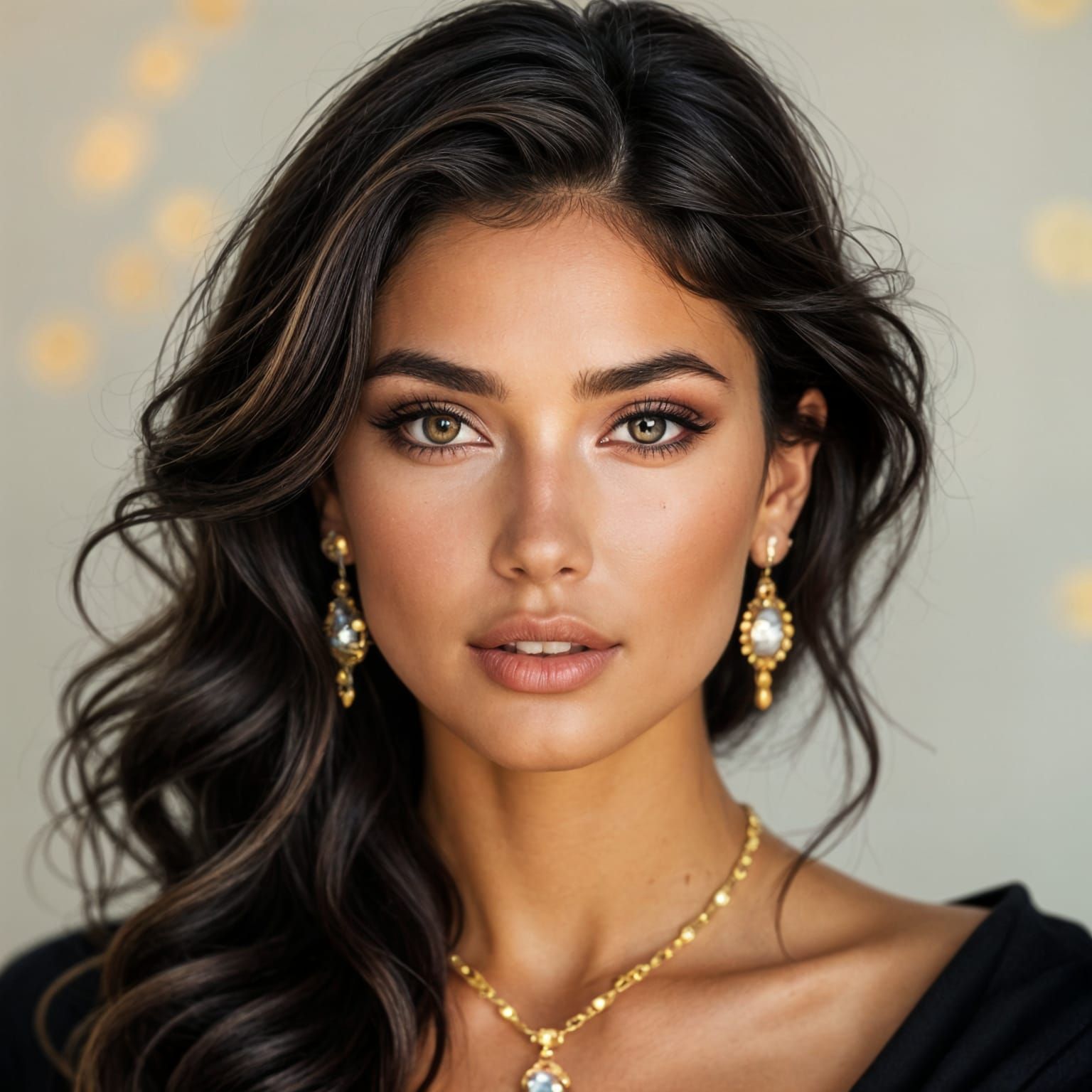 Portrait of Woman with Dark Eyes as Baroque Painting