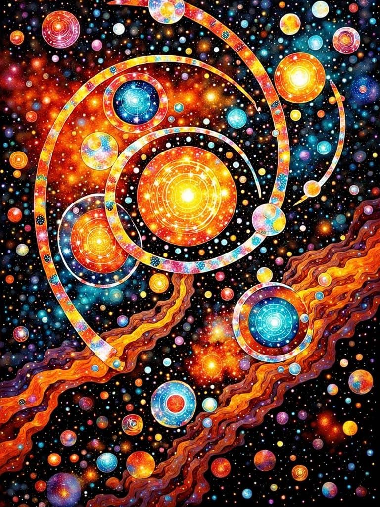 Cosmic Dreamscapes in Vibrant Abstraction