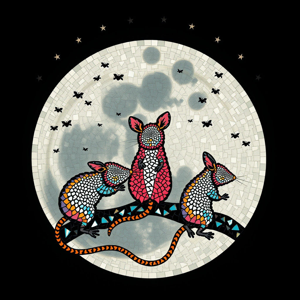 Mosaic Murmuration: Moon Mice in Mexican Art