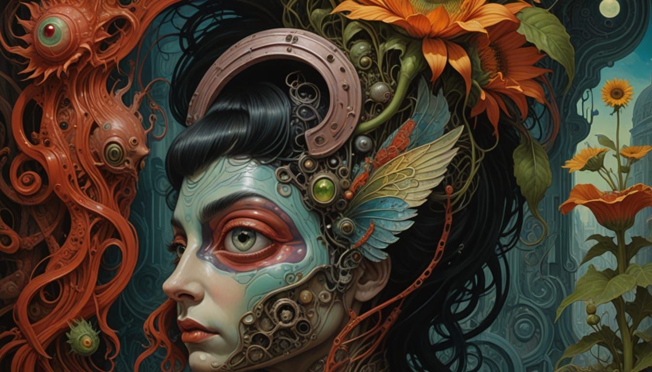 Mystical Being in Surreal Biomechanical Universe