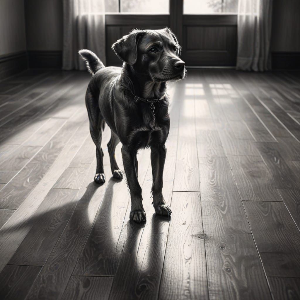 Detailed Charcoal Drawing of a Spotted Dalmador Dog