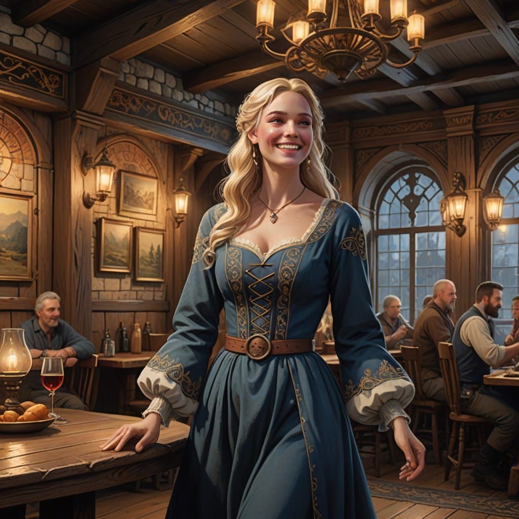 Ethereal Medieval Dance in Warm Light