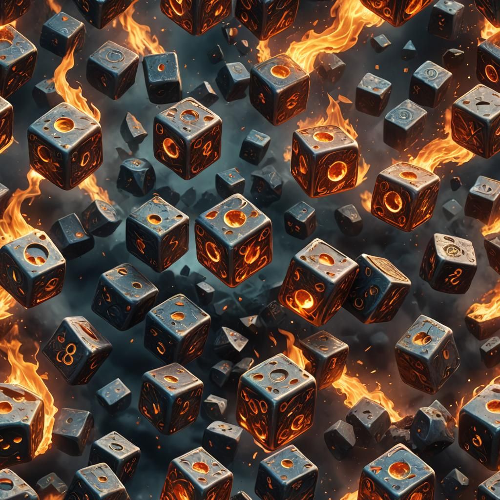 Dice Ablaze: Detailed Fantasy Concept Art