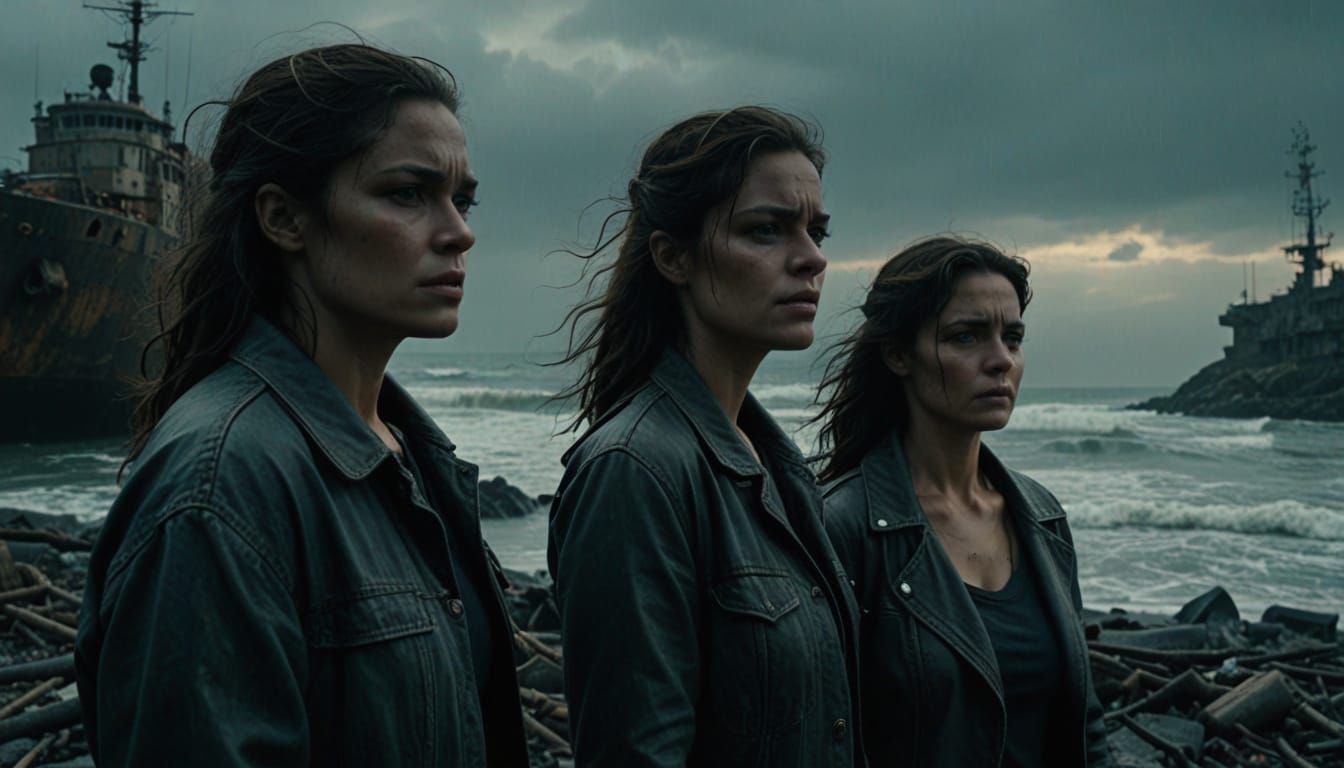 Flotsam Man and Jetsam Woman in Moody Cinematic Lighting