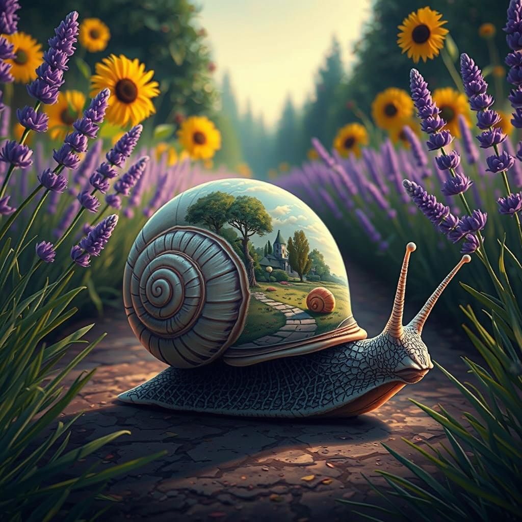 Whimsical Snail Embarks on a Fantastical Journey Through a L...