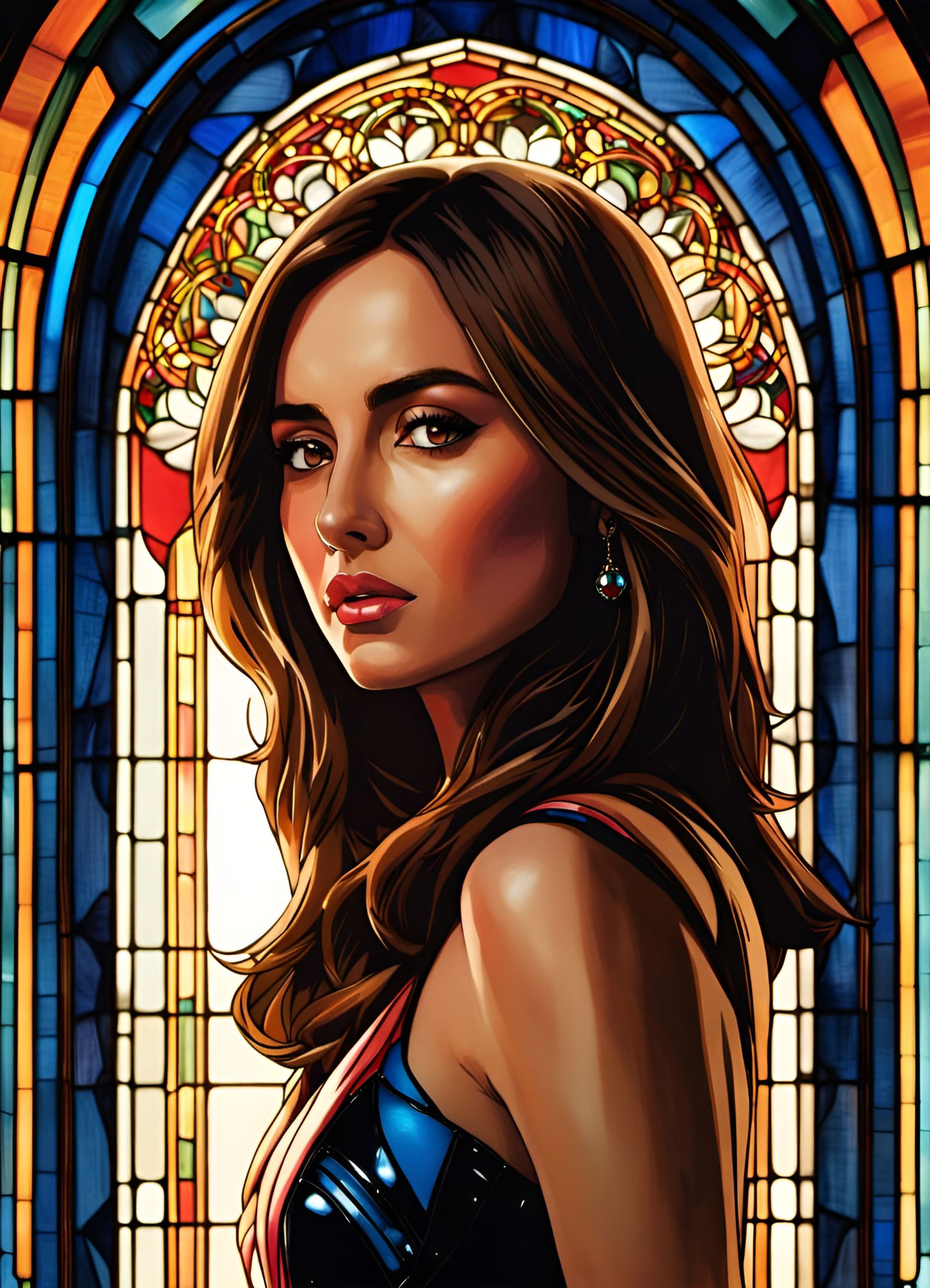 Backlit Stained Glass Portrait in High Fidelity