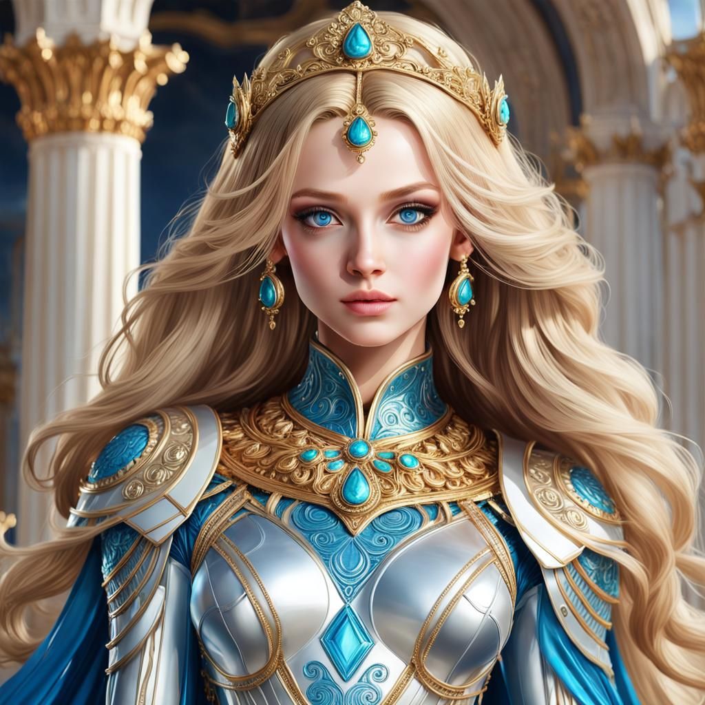 Aphrodite in Divine Suit, Fantasy Art