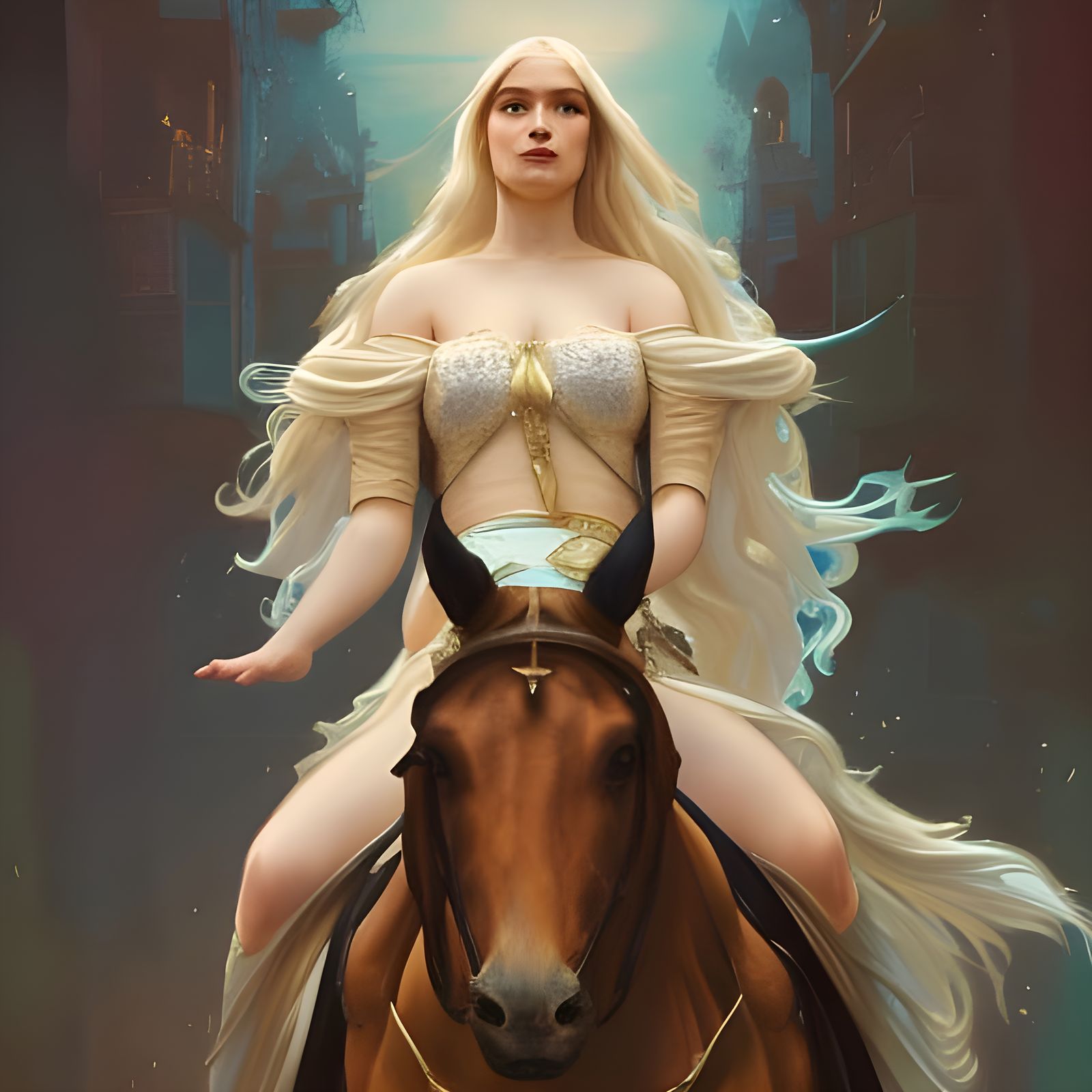 Lady Godiva Rides Through Coventry: Hyperdetailed Portrait