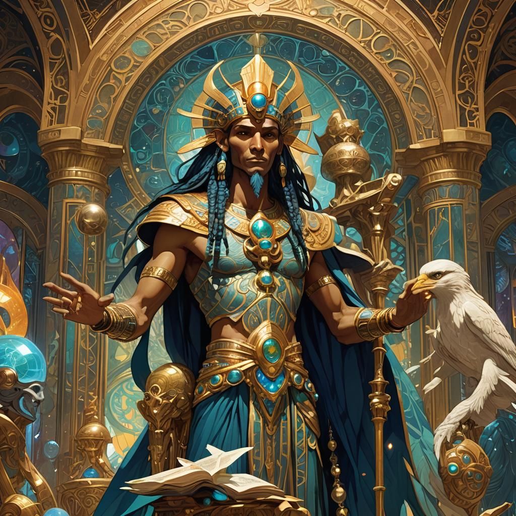 Thoth and Pandora: Mythological Fantasy Concept Art