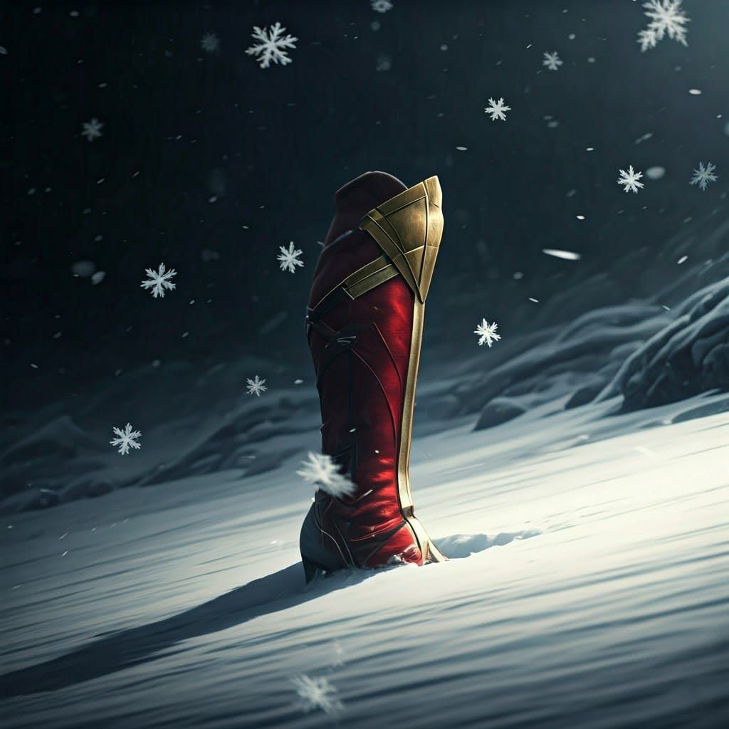 Wonder Woman's Abandoned Boot in Winter Wonderland