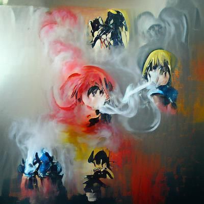 Vibrant Anime Smoke Acrylic Art