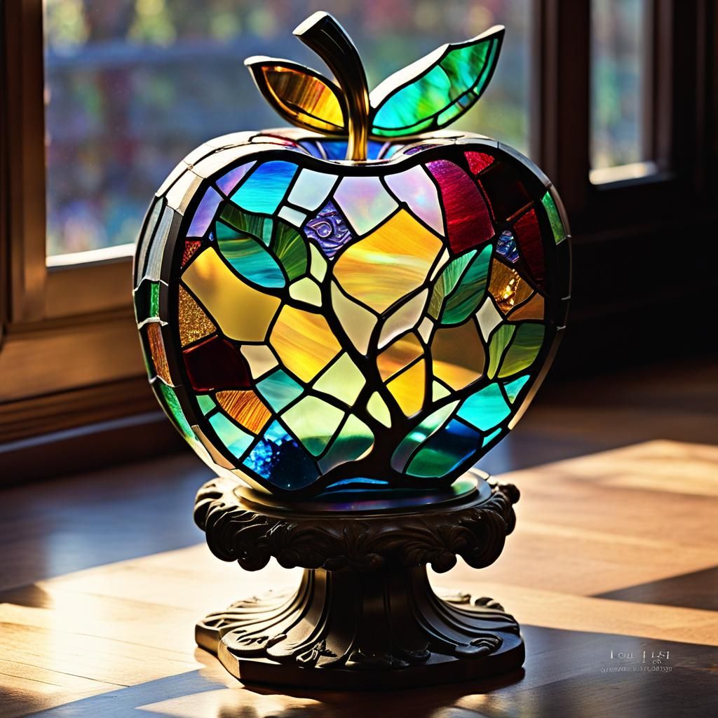 Stained Glass Apple Art: Inspired by Tiffany