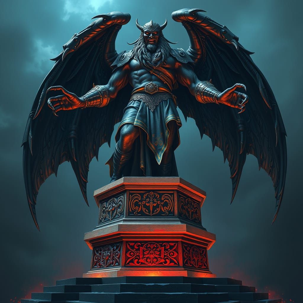 Dark Lord Sits Upon a Groaning Pedestal in a Monstrous Lands...