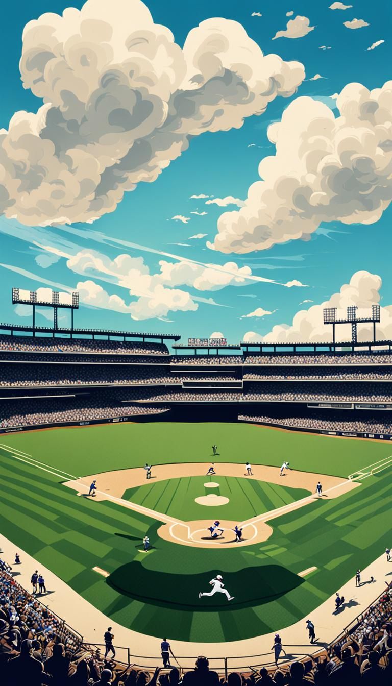 Decisive Baseball Moment on a Beautiful Day