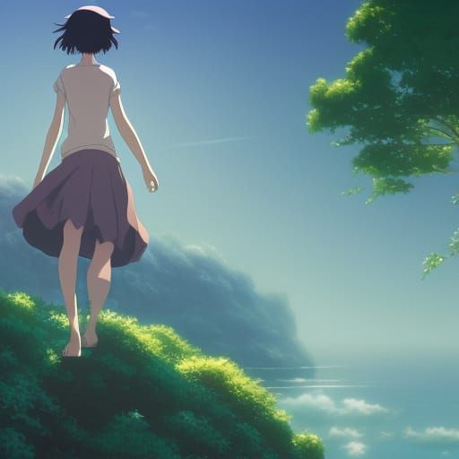 Anime Key Visual: Woman, Life, Freedom in Ghibli Style