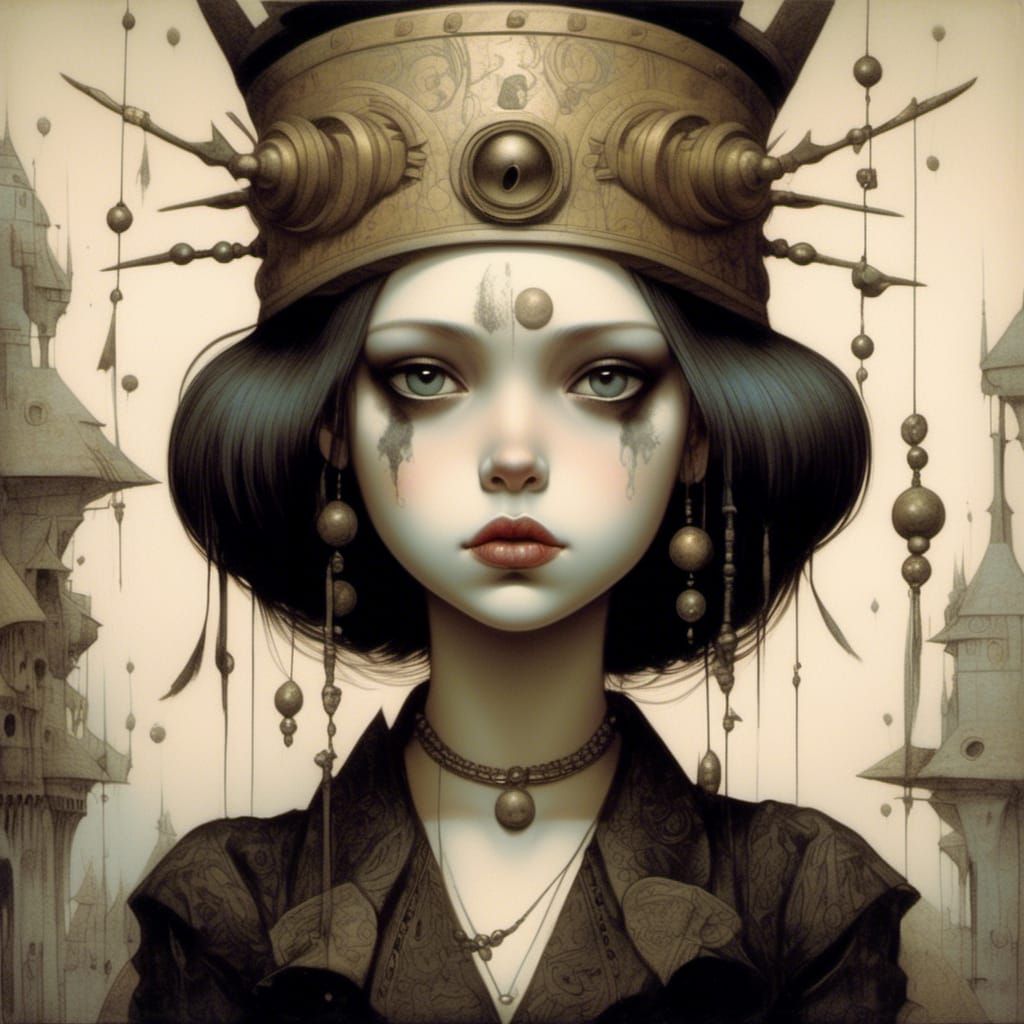 Girl in Art Brut Style