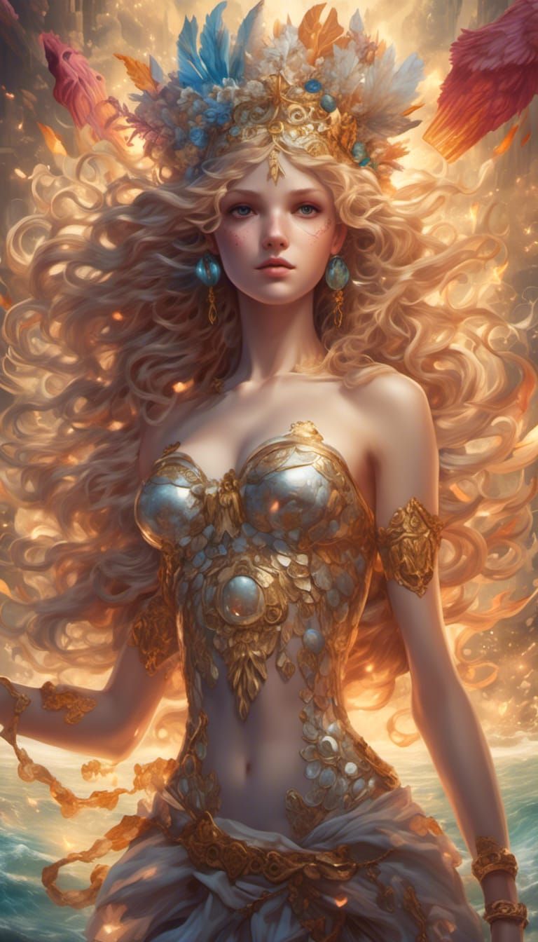 Aphrodite in Anime Style Concept Art