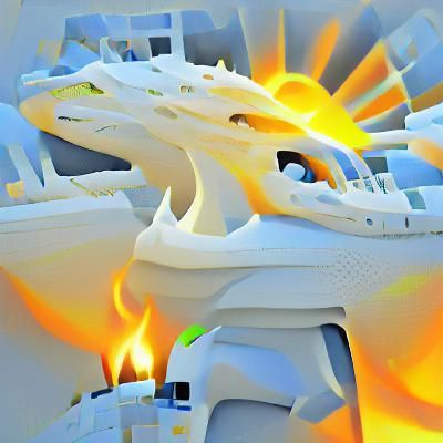 Fiery Drake in Sunlight: 8k Resolution