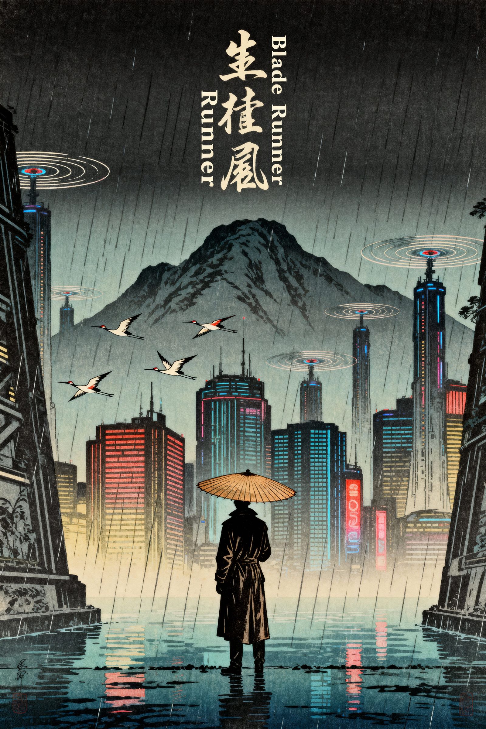 Blade Runner Ukiyo-e Style Movie Poster