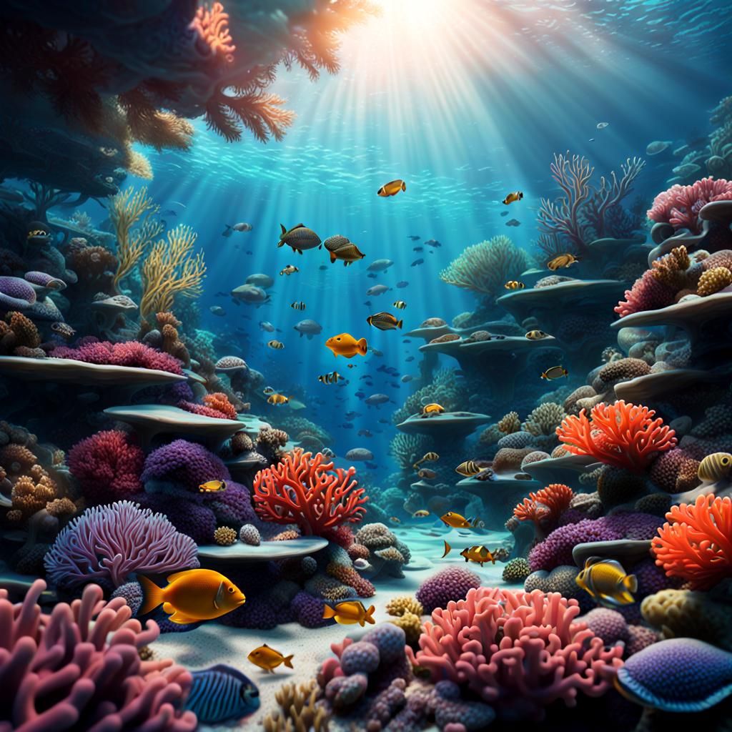 Beauties of the ocean scene