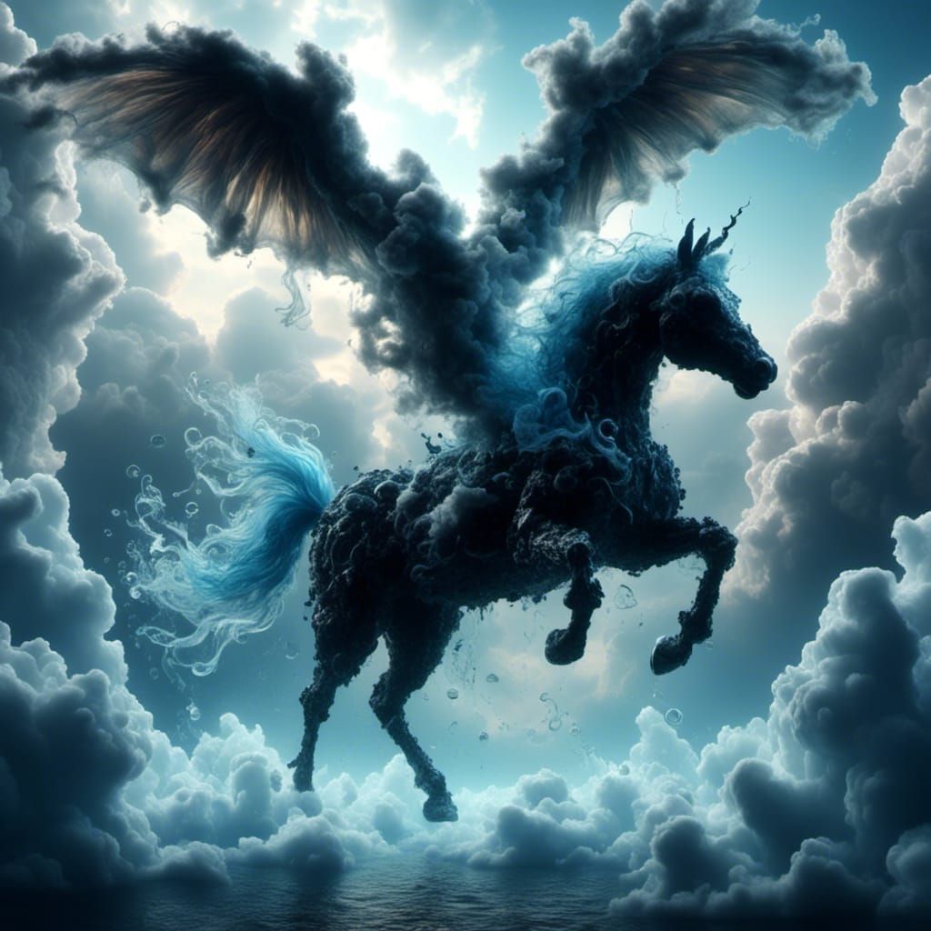 Iridescent Cloud Horse Undersea Dreamscape