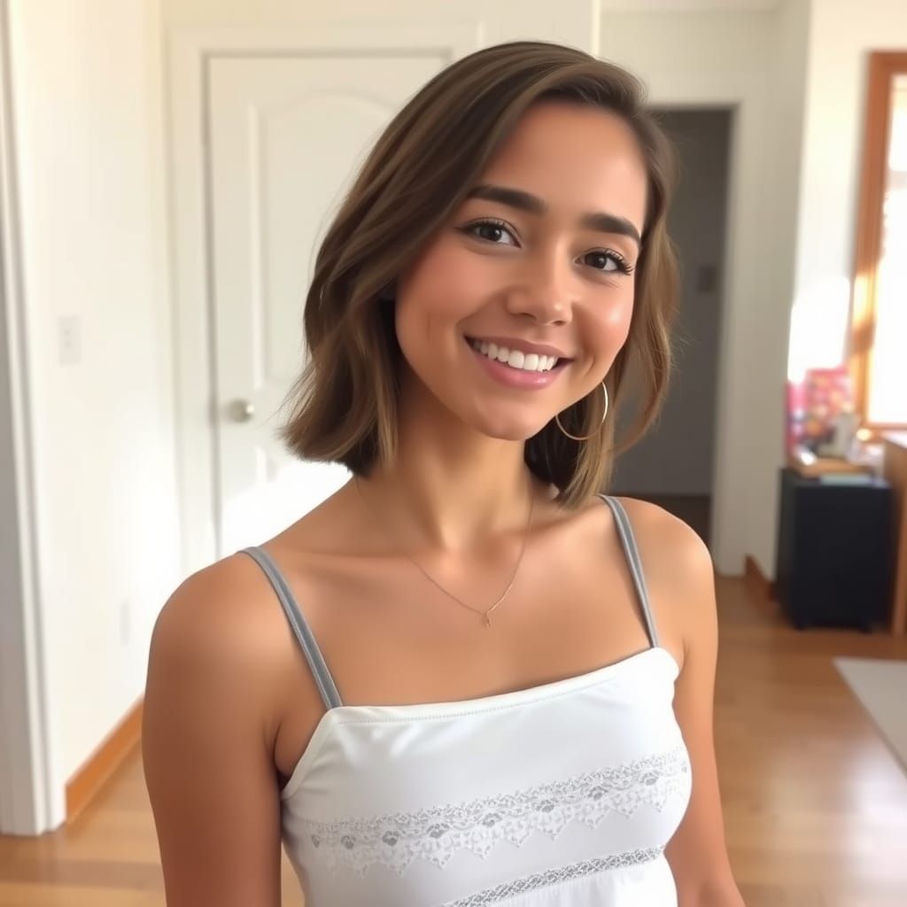 Relaxed Indoor Portrait of a Young Woman