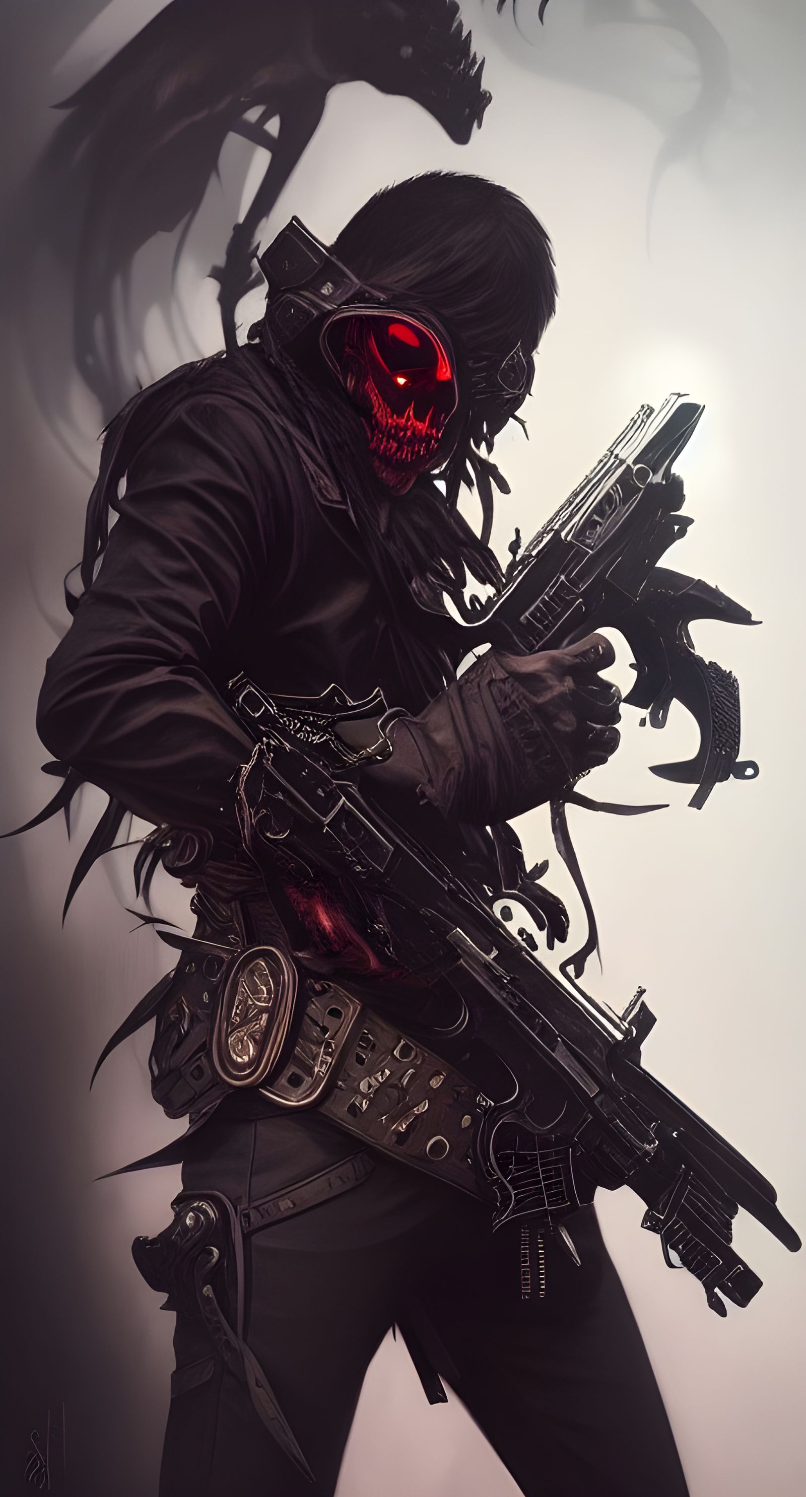 Skull-Faced Demon Outlaw in the Wild West