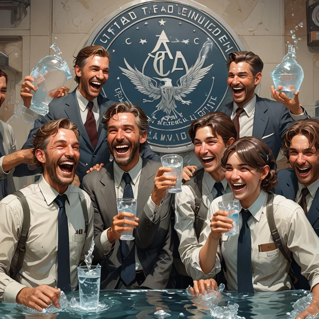 CIA Agents Laughing: Hyperdetailed Concept Art