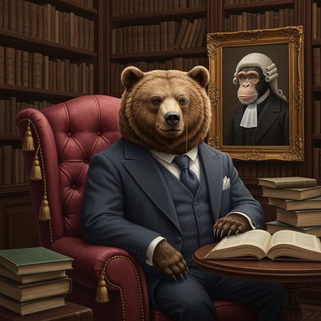 Regal Chimp Portrait in Opulent Study