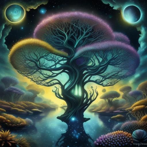 Retro-Futuristic Seaside Planet Vacation