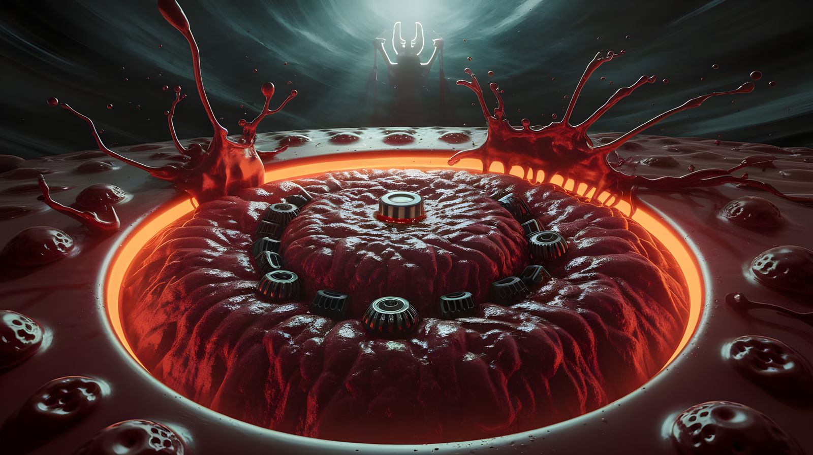 Grotesque Bio-Mechanical Blood Cell in Macro View
