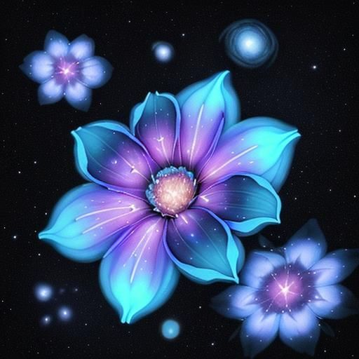 Cosmic Floral Cacophony: Epic Crisp Art