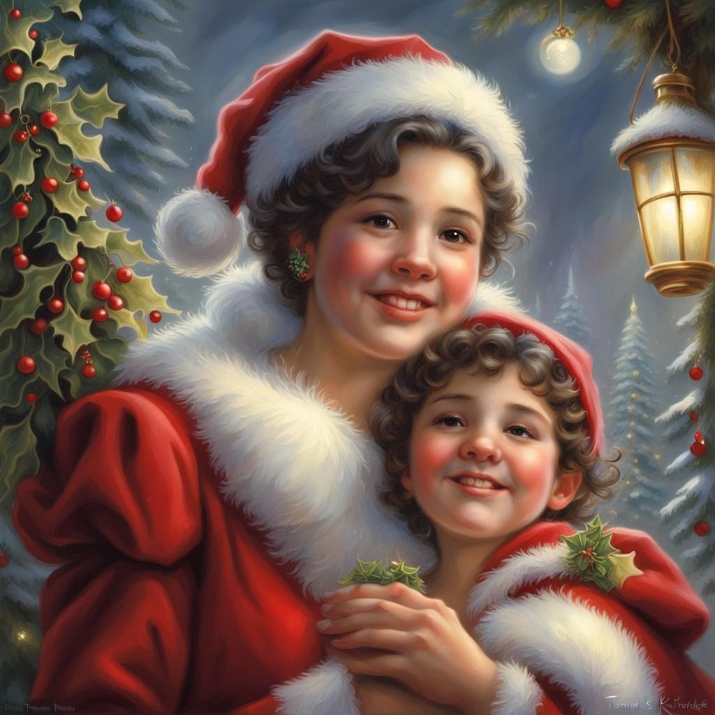 Young Santa Claus with Mistletoe: Ethereal Fantasy