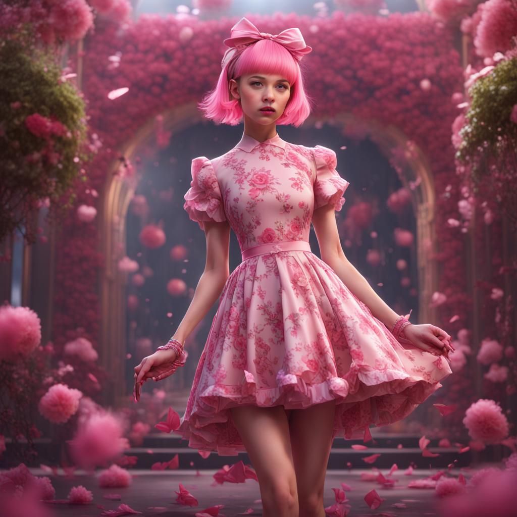 Girly Boy in Pink Dress: Fantasy Concept Art
