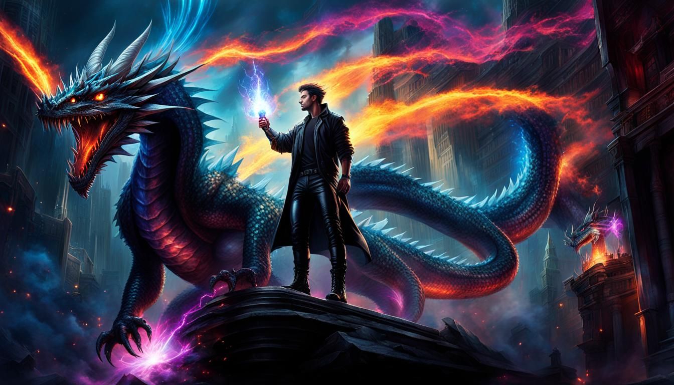 Young sorcerer summons a dragon