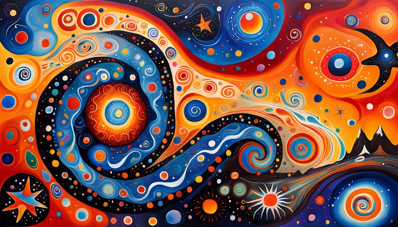 Psychedelic Star Cluster in Aboriginal Art Style