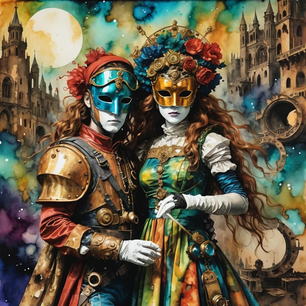 Post-Apocalyptic Martian Masquerade in Pre-Raphaelite Style