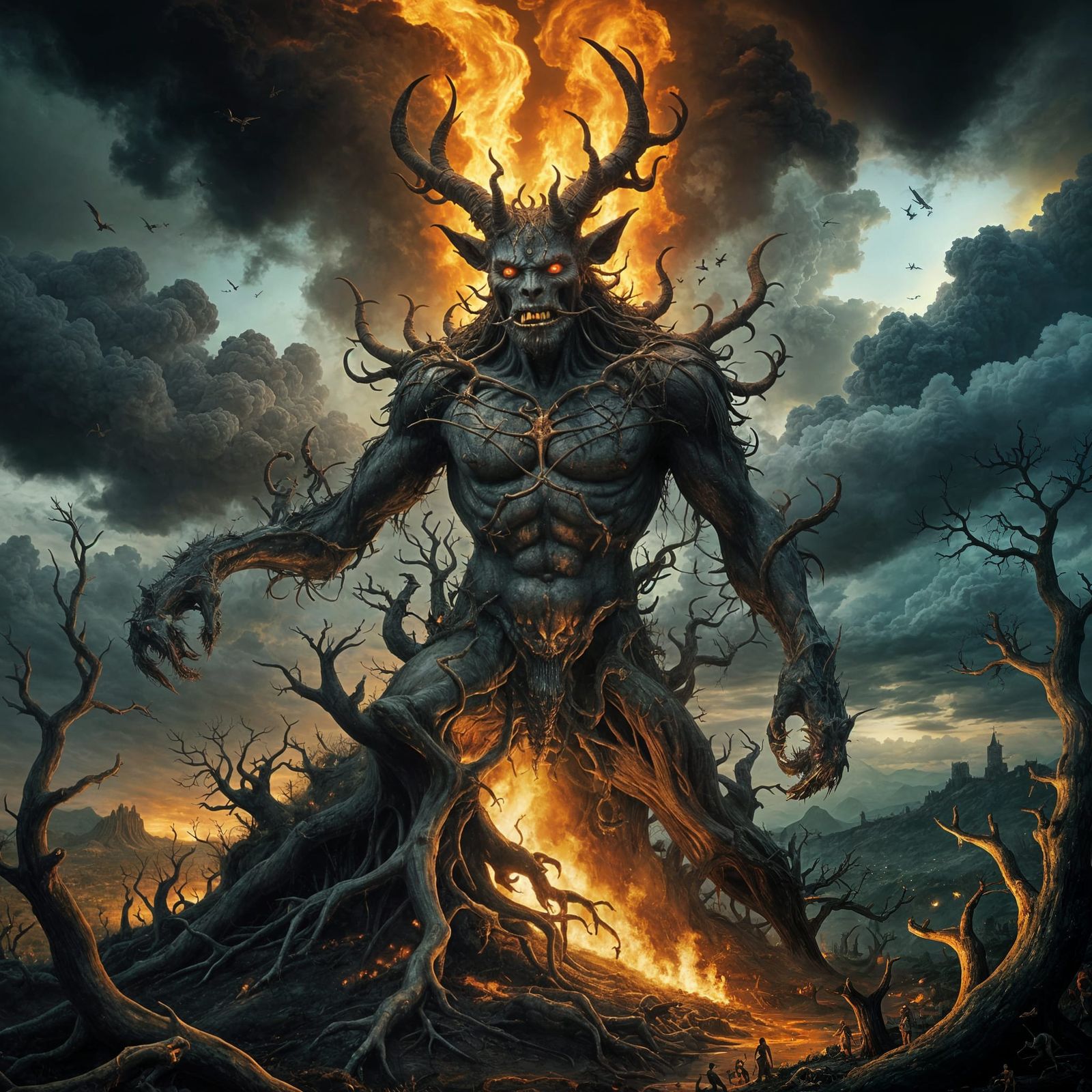 Hieronymus Bosch-Inspired Hellish Landscape