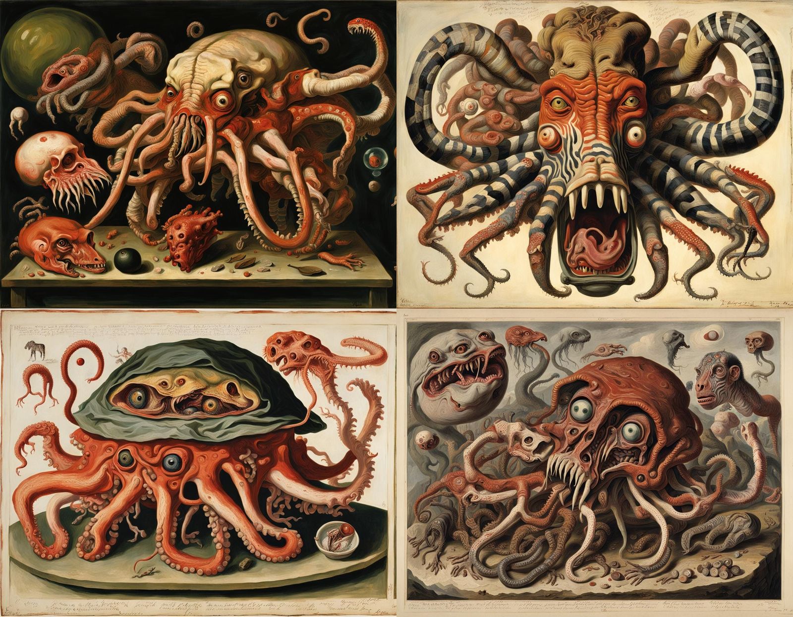 Surrealistic Hybrid Creature Vivisection in a Carnival of Fl...