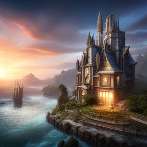 Šibenik Cathedral Surrounded by Warriors: Fantasy Art