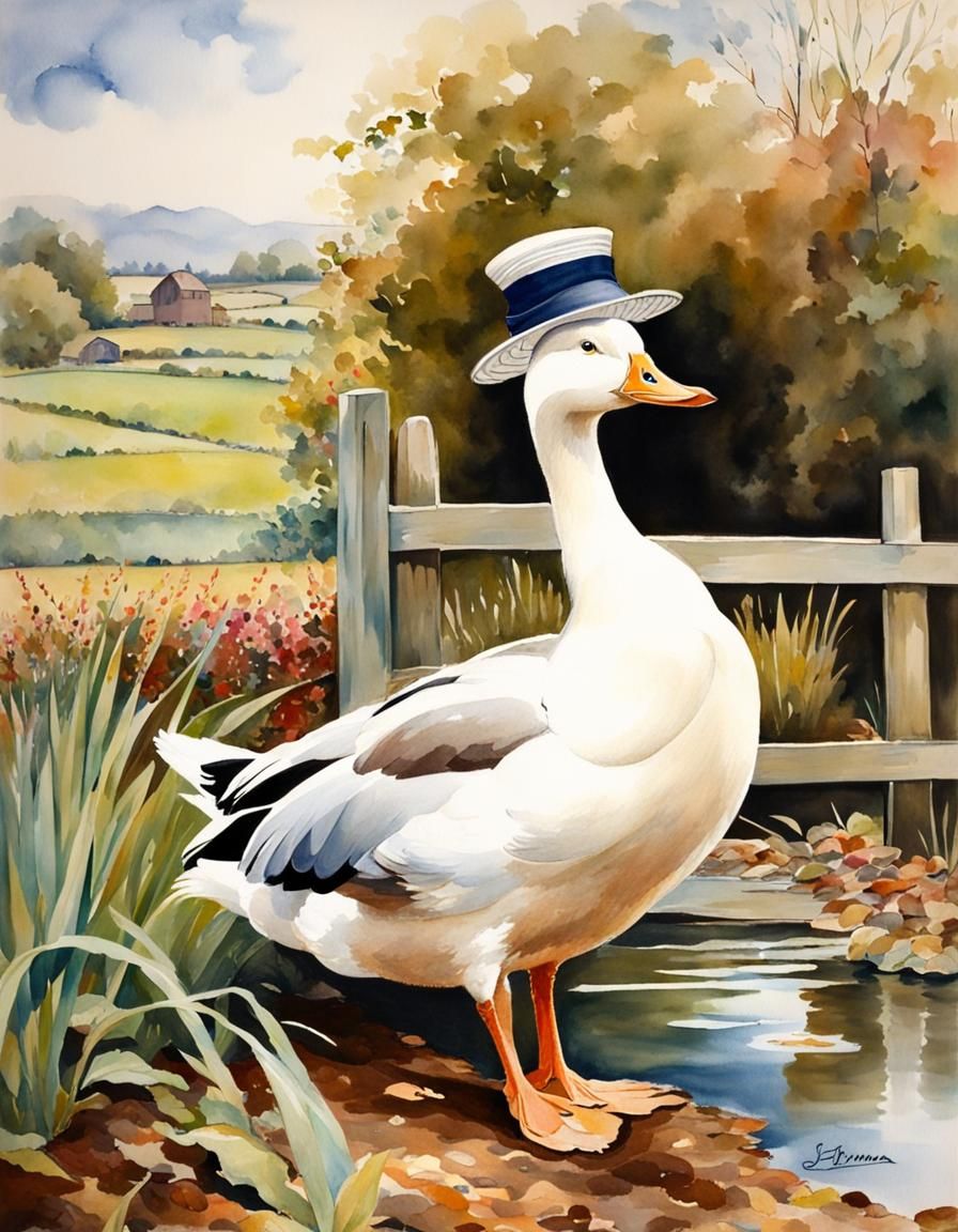 Jemima Puddle-Duck in Watercolour Illustration