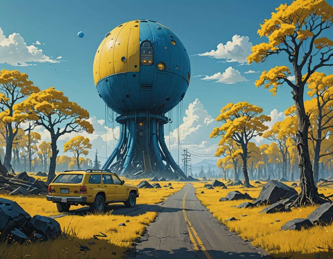 Surreal Prehistoric Landscape in Anime-Inspired Matte Painti...