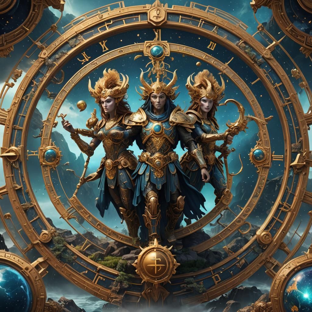 Zodiac Gemini in Detailed Fantasy Concept Art