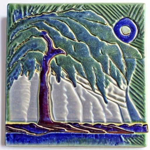 Cypress Tree in Arts and Crafts Tile Style