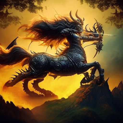 Armored Centaur Warrior in Fine Art Style