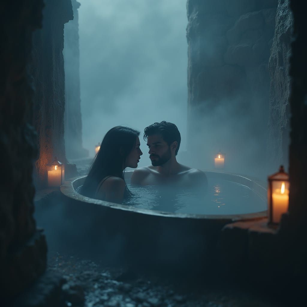 Medieval Couple in Enchanted Steam Bath