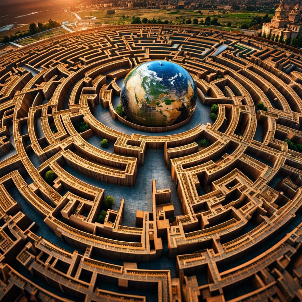 Earth as Labyrinth: Hyperrealistic Global Maze