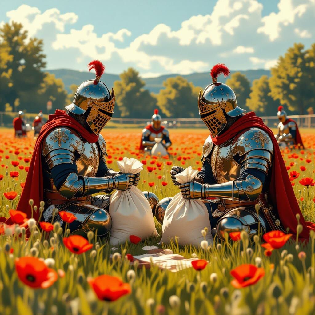 Baroque Knights Playing Summer Games