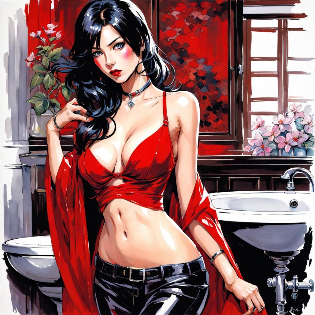 Beautiful Woman in Lingerie: Digital Portrait